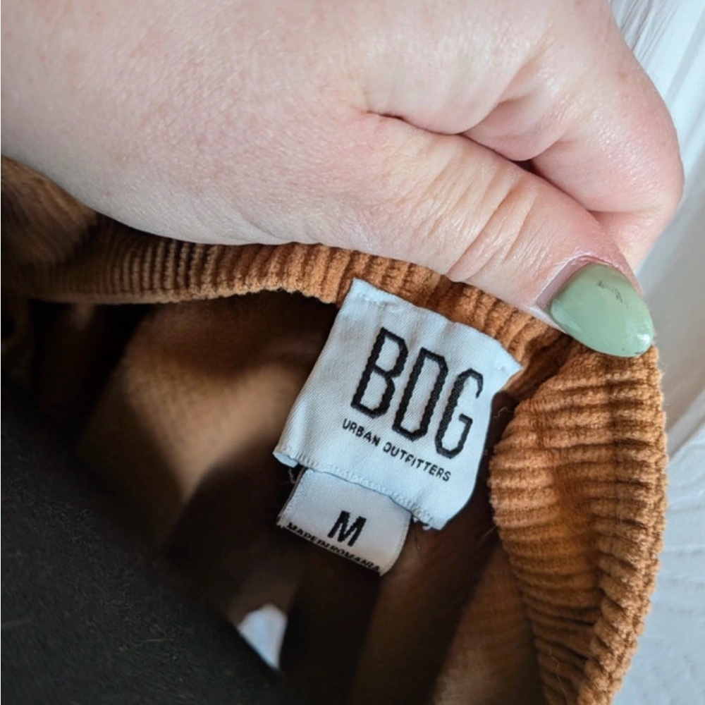 BDG Corduroy Pinafore Dress in Caramel Brown - Picture 2 of 2